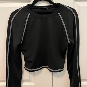 SHEIN Contrast Stitch Detail Cropped Tee